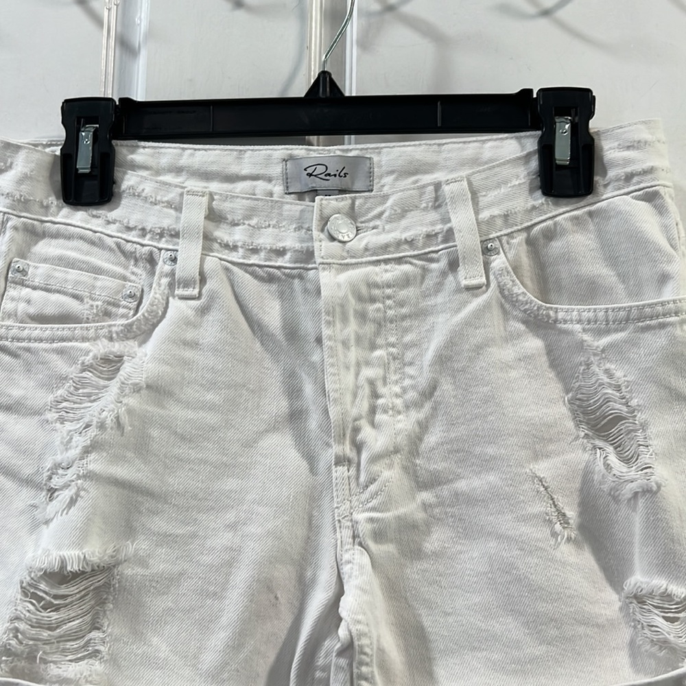 Rails Size 25 White Logan Distressed Shorts Excel… - image 5